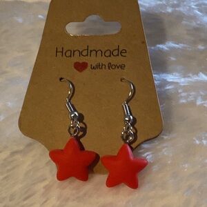 Red Star Earrings for Women